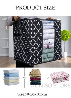 DUNISO 3-Piece Large Capacity Foldable Storage Bag with Clear Window Clothes Storage Bins Storage Containers with Durable Handles Thick Fabric for Blanket Comforter Clothing Bedding  - Image 4