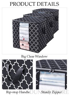 DUNISO 3-Piece Large Capacity Foldable Storage Bag with Clear Window Clothes Storage Bins Storage Containers with Durable Handles Thick Fabric for Blanket Comforter Clothing Bedding  - Image 3