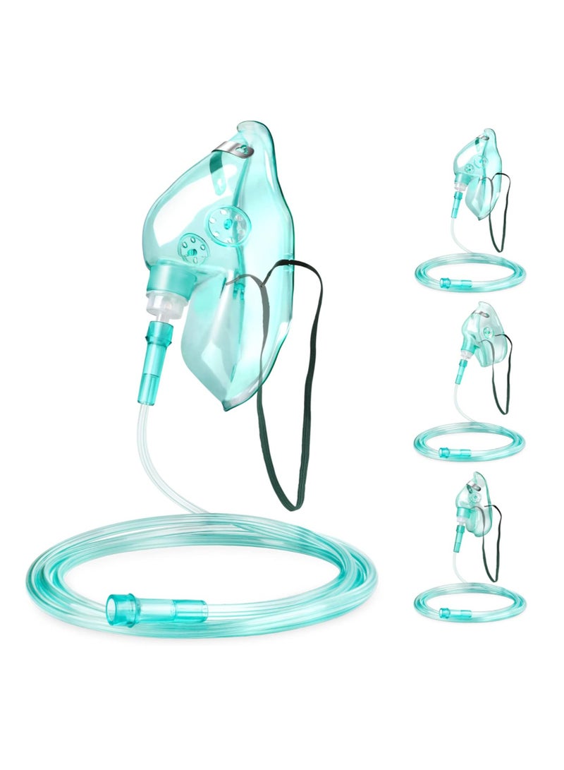BIONEX 3 Pack Oxygen Mask for Face Adult with 6x6 Tube & Adjustable Elastic Strap - Image 1