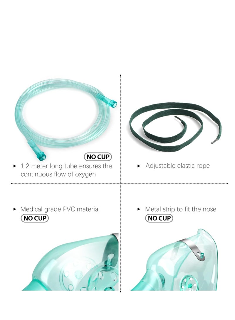 BIONEX 3 Pack Oxygen Mask for Face Adult with 6x6 Tube & Adjustable Elastic Strap - Image 2