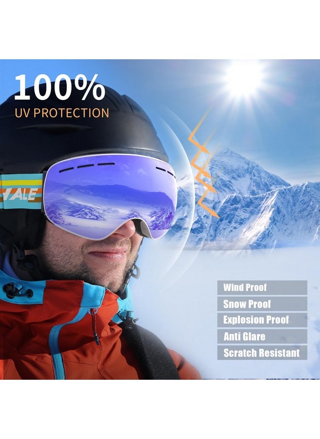 Whale - Ski Goggles Otg Over Glasses Snowboard Goggles For Men Women Adult Anti Fog Snow Goggles 100% Uv Protection Modern Spherical Lens - Image 1