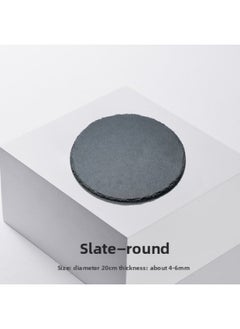 General Jewelry Display Rock Photography Props Ins Irregular Photo Red Yellow White Rock Plate Head Volcanic Material Paste Ornaments-Light Source Color:Natural Slate 20 Cm Round-0x0cm  - Image 1