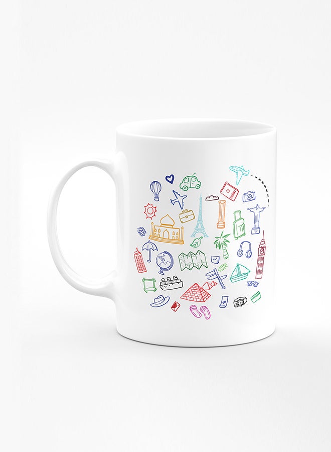 Stylizedd Designer Printed Coffee Mug with Heavy Duty Handle 11oz Ceramic Personalised Gift Mugs Cup [Microwave Safe & Dishwasher Proof] - Traveler - Image 1