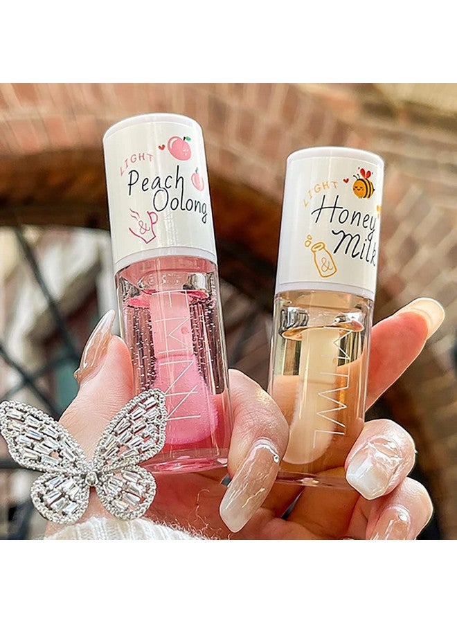 Alisesun 2Pcs Crystal Jelly Lip Oil Moisturizing Hydrating Lip Care Hydrating Lip Gloss Tinted Lip Balm Long Lasting & Nourishing Lip Glow Oil Nonsticky Fresh Texture - Image 1
