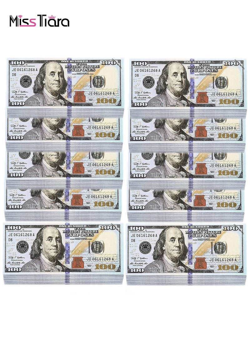 MissTiara - 1000 Pieces Prop Money Full Print 2 Sided Motion Picture Money Face Money Dollar Bills Realistic Money Stacks,Copy Money Play Money That Looks Real for Movie, TV, Videos - Image 1