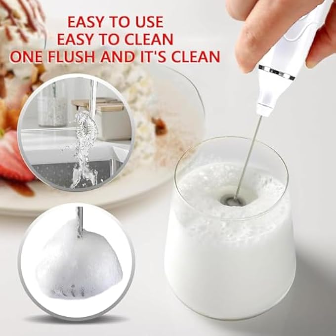 NALACAL خلاط رغوة الحليب المزدوج القابل لإعادة الشحن، خلاط رغوة القهوة المحمول، 3 سرعات قابلة للتعديل، صانع رغوة، خلاط لاتيه، كابتشينو، ماتشا، شوكولاتة ساخنة، بيض ماتشا أبيض - Image 3