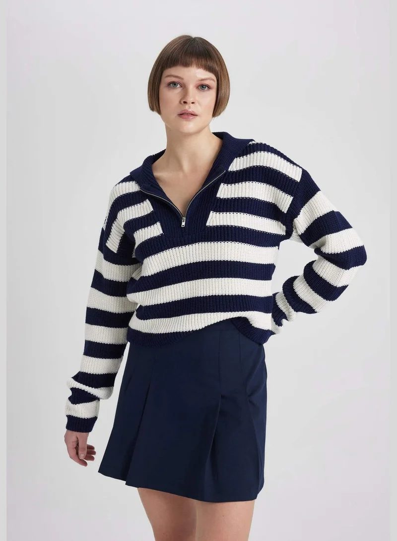 DeFacto Woman Tricot Pullover Polo Neck Long Sleeve