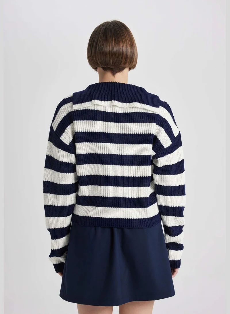 DeFacto Woman Tricot Pullover Polo Neck Long Sleeve