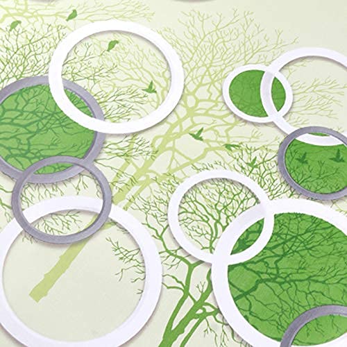 RedChimes Self Adhesive Removable Peel and Stick Easy to Clean Wallpaper 45 X 304.8 cm (Circle Green) - Image 2