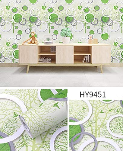 RedChimes Self Adhesive Removable Peel and Stick Easy to Clean Wallpaper 45 X 304.8 cm (Circle Green) - Image 5