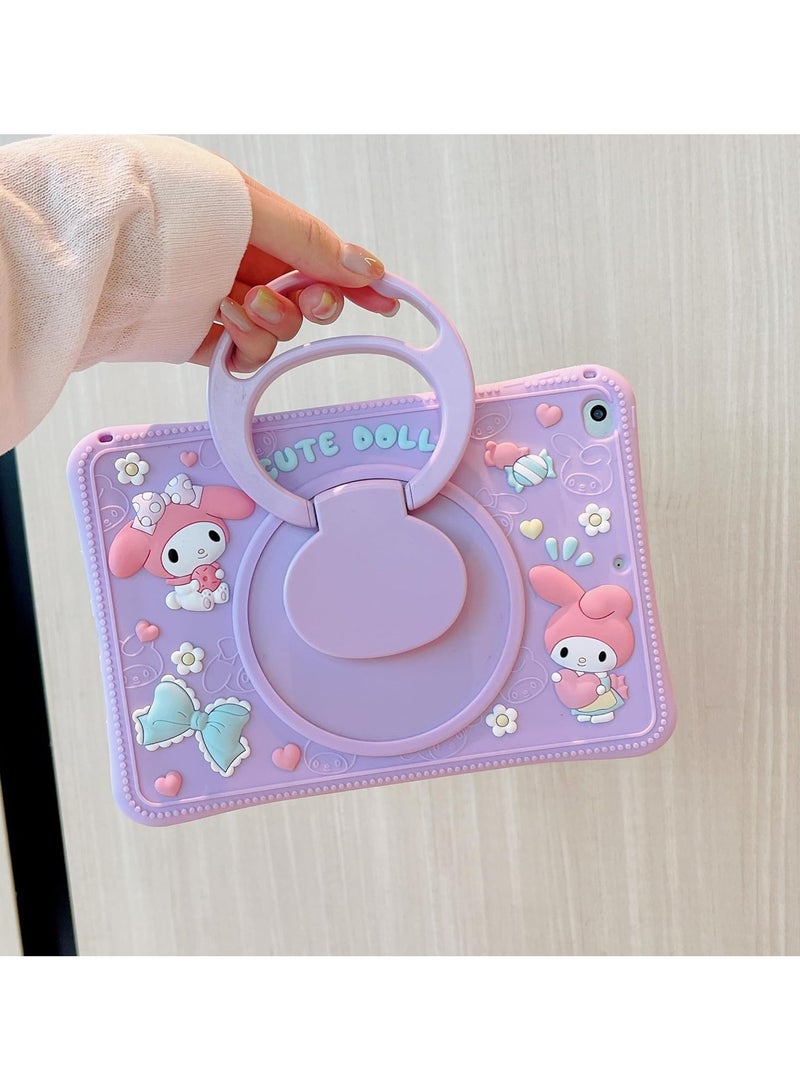 VKL Case for Xiaomi Redmi Pad SE 11 inch 2023 Tablet, Portable Handle Stand, Kids Friendly Soft Silicone Cover with Shoulder Strap for Xiaomi Redmi Pad SE 11 inches 2023 (purple-rabbit) - Image 2