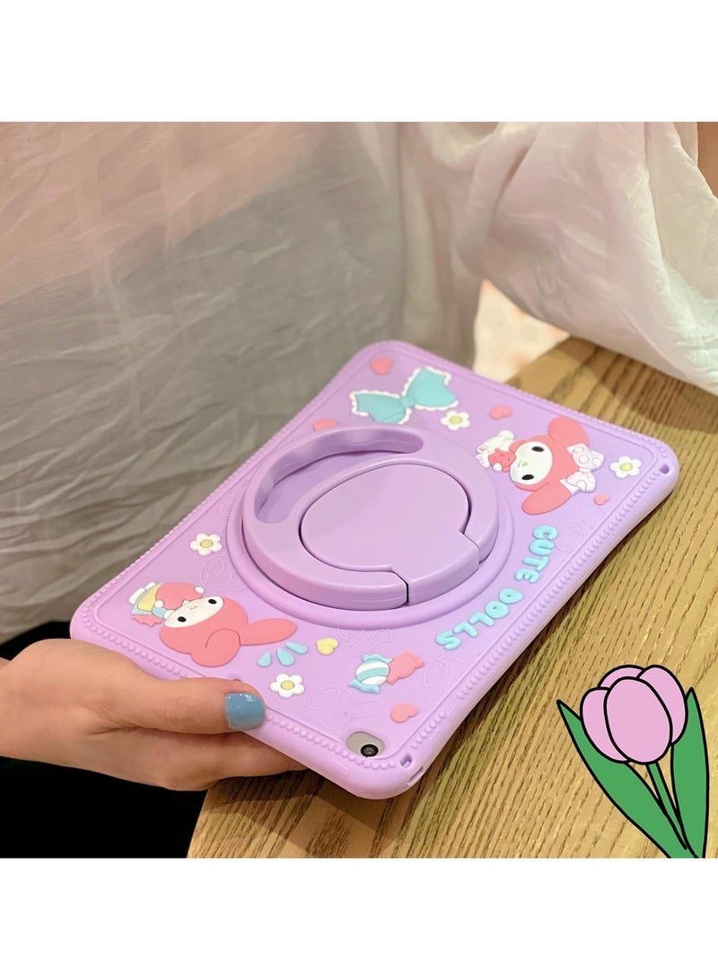 VKL Case for Xiaomi Redmi Pad SE 11 inch 2023 Tablet, Portable Handle Stand, Kids Friendly Soft Silicone Cover with Shoulder Strap for Xiaomi Redmi Pad SE 11 inches 2023 (purple-rabbit) - Image 5