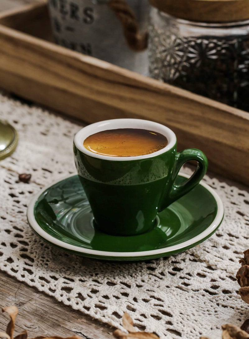 شور فناجين قهوة سيراميك، فناجين إسبريسو، فناجين قهوة عربية، فناجين قهوة تركية، طقم فناجين وصحون، مناسب للمنزل، المكتب، المطاعم، حفلات الحديقة، طقم شاي ما بعد الظهيرة. - Image 1