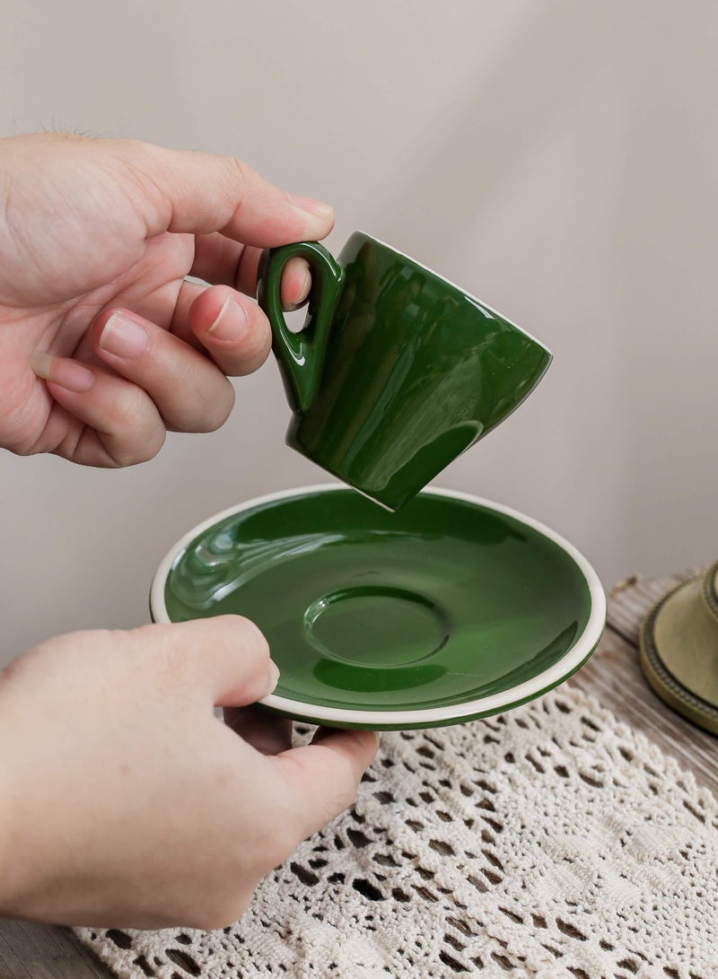 شور فناجين قهوة سيراميك، فناجين إسبريسو، فناجين قهوة عربية، فناجين قهوة تركية، طقم فناجين وصحون، مناسب للمنزل، المكتب، المطاعم، حفلات الحديقة، طقم شاي ما بعد الظهيرة. - Image 4