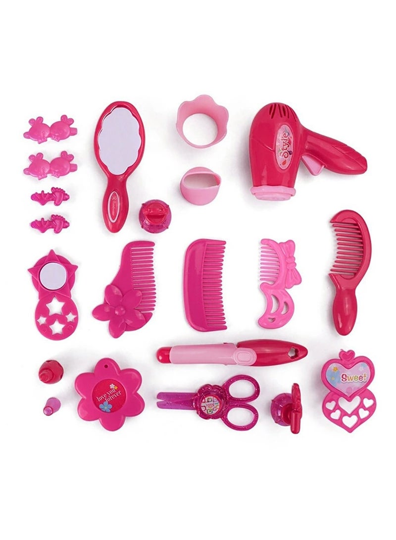 Hair Salon Toy Set for 3 Years+ Girls, Hairdresser Role-Play Pretend Play Kit, Includes Hair Dryer, Curling Iron, Mirror, Scissors, and Styling Accessories - Image 2