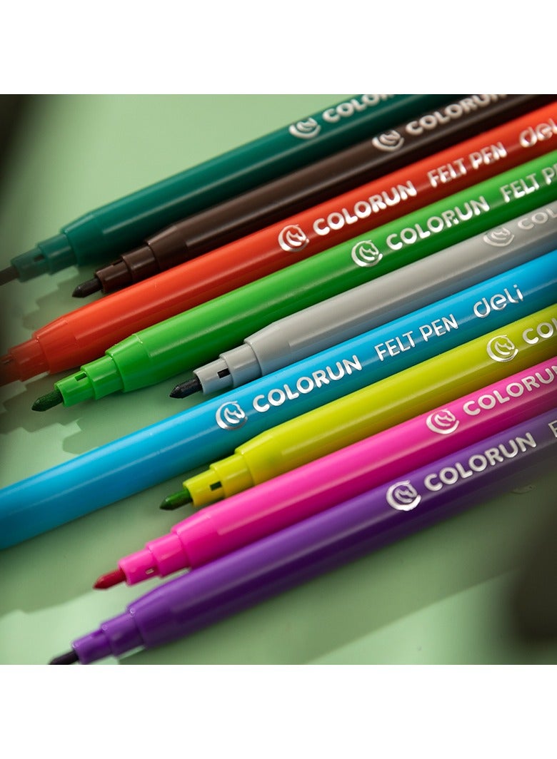 Deli EC10023 24-Color Felt Pen Set in Carry Pouch – ideal for vibrant illustrations, journaling, and school projects - Image 2