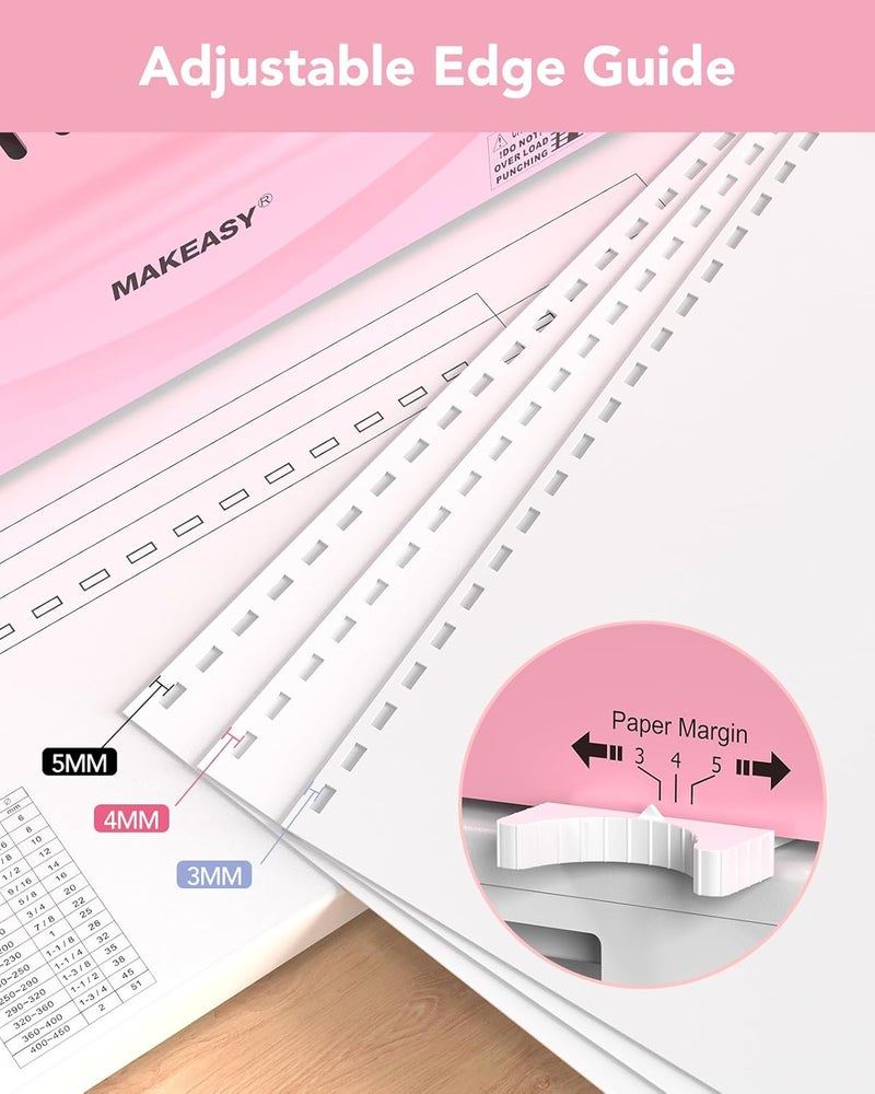Makeasy Binding Machine, 21-Hole, Comb Binding Machines with 100PCS Comb Bindings Spines, Comb Binder for Letter Size, A4, A5 Paper - Image 3