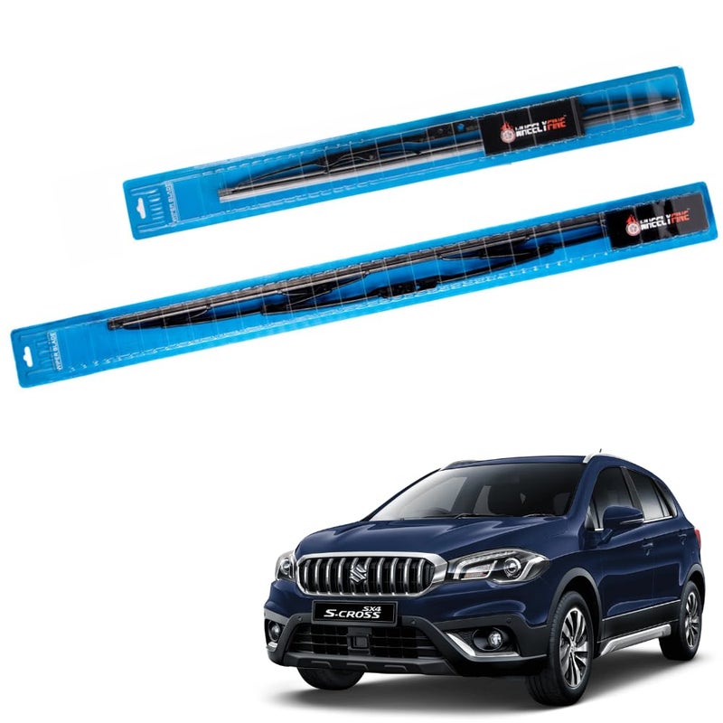 Wheelyfine Car Wiper Blades | Metal Frame | Water Repellent Windshield Wipers | Blade Refills (Maruti S Cross (2017-2023) Dr 24"/Pa 16") - Image 2