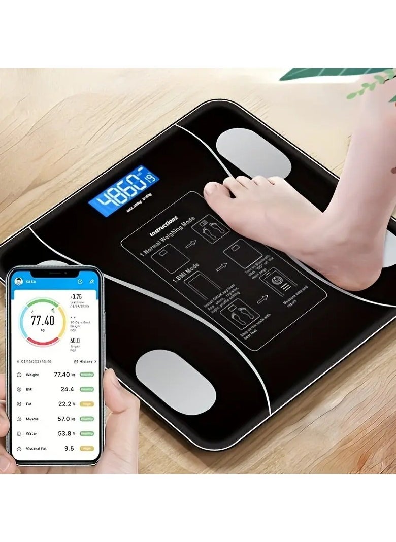 Raxoom - Smart Body Fat Scale -Electronic Scale/Bodyfat Scale for Home Use with High-Precision Weight and Body Composition Measurement, Auto-On, Step-On Technology, and Large LCD Display - Image 1
