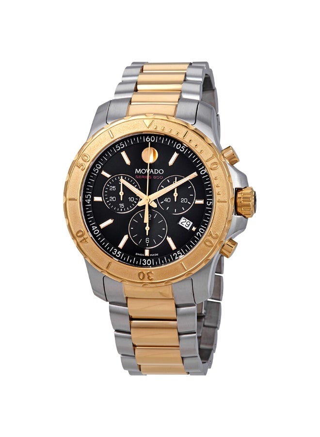MOVADO BOLD Movado Series 800 Chronograph Black Dial Two-Tone Men's Watch - Image 1