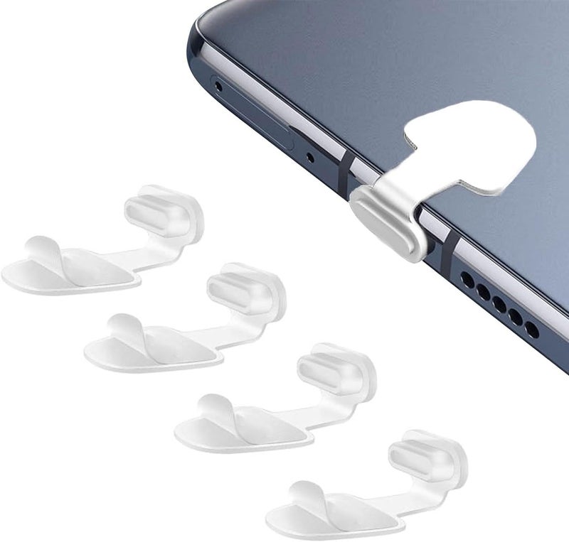 Type C Silicone Charging Port Plug Dust Protection Water Resistant Easy Fit Lightweight White And Black For Everyday Device Care At Home