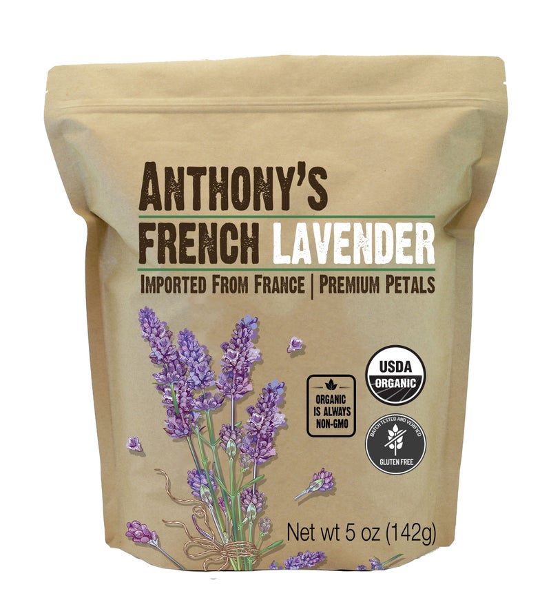 Anthony's Organic French Lavender Petals, 5 oz, Extra Grade, Dried, Gluten Free & Non GMO - Image 1