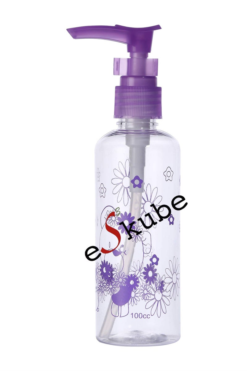 eS³kube 100ml Empty Printed Bottle for Sanitizer/Lotion/Cream/Soap Dispenser (Multi Purpose) with Pump Action and Safety Lock - (Set of 3 pc) - Color & Design May Vary - Image 2