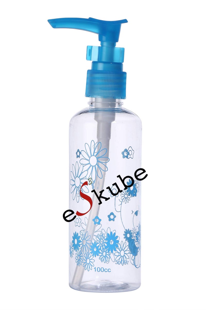 eS³kube 100ml Empty Printed Bottle for Sanitizer/Lotion/Cream/Soap Dispenser (Multi Purpose) with Pump Action and Safety Lock - (Set of 3 pc) - Color & Design May Vary - Image 3