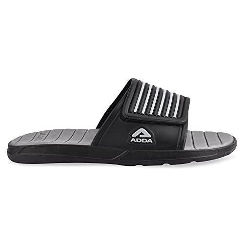 ADDA (LABEL) Comfort Plus Durable & Comfortable EVA Sole Lightweight Fashionable Super Soft Outdoor Grey, Black Sliders for Men - 9 UK - Image 5