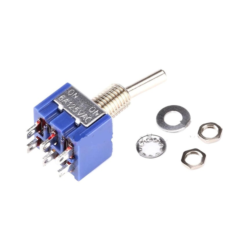 MTS102 Mini Toggle Switch 6A 125VAC SPDT DPDT On Off 6mm With Waterproof Cap 5pcs - Image 5