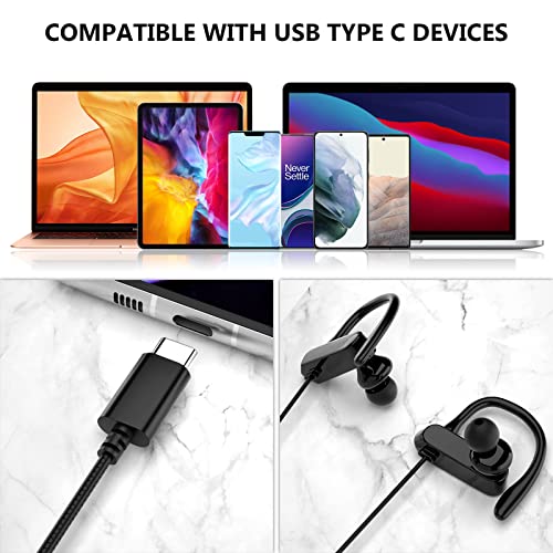 iMangoo USB C Wired Headphones with Anti Drop Over Ear Earhook Microphone Gym Sport Running Type C Earphone for Apple iPhone 17 Air 16 15 16e for Samsung Galaxy S25 S24 S23 for Google Pixel 10 Android - Image 5