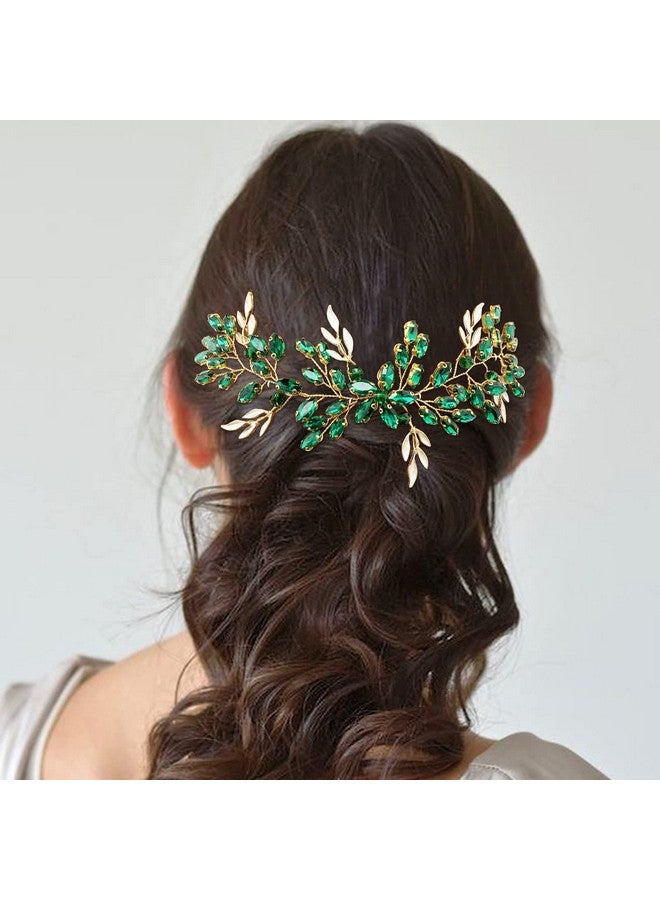 BETITETO Emerald Bridal Hair Vine Green Crystal Headpieces Hair Piece Accessories For Wedding Women Girls Party - Image 2