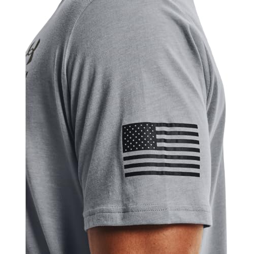 Under Armour Men's New Freedom Flag T-Shirt, Steel Medium Heather (035)/Black, Medium - Image 3