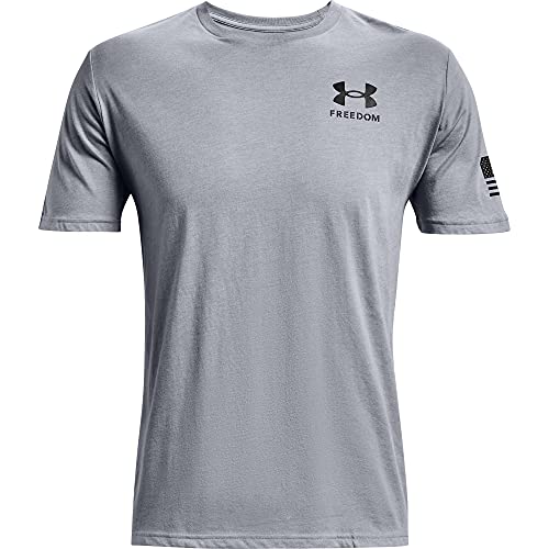 Under Armour Men's New Freedom Flag T-Shirt, Steel Medium Heather (035)/Black, Medium - Image 5