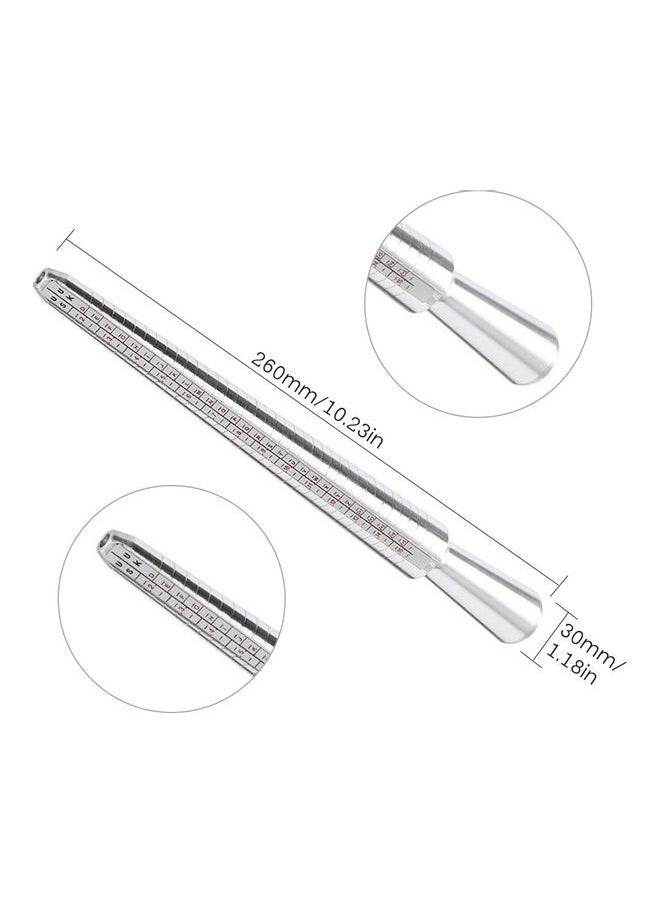 Generic Gauge And Ruler For Ring Size Measurement Set Silver  - Image 5
