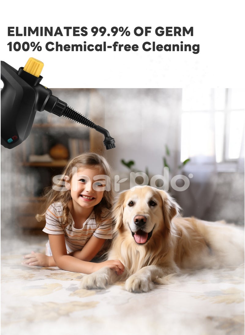 Sharpdo Handheld Pressurized Steam Cleaner with 9PCS Accessories, Multipurpose Portable Steam Cleaners Use with Safety Lock, 300ML Large Water Tank Upholstery Grout Steam Cleaner for Kitchen, Car, Floor - Image 3