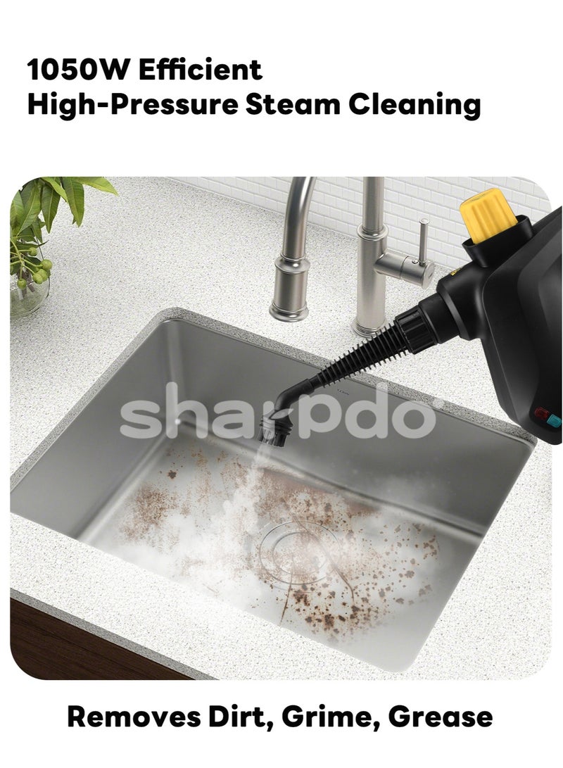 Sharpdo Handheld Pressurized Steam Cleaner with 9PCS Accessories, Multipurpose Portable Steam Cleaners Use with Safety Lock, 300ML Large Water Tank Upholstery Grout Steam Cleaner for Kitchen, Car, Floor - Image 2