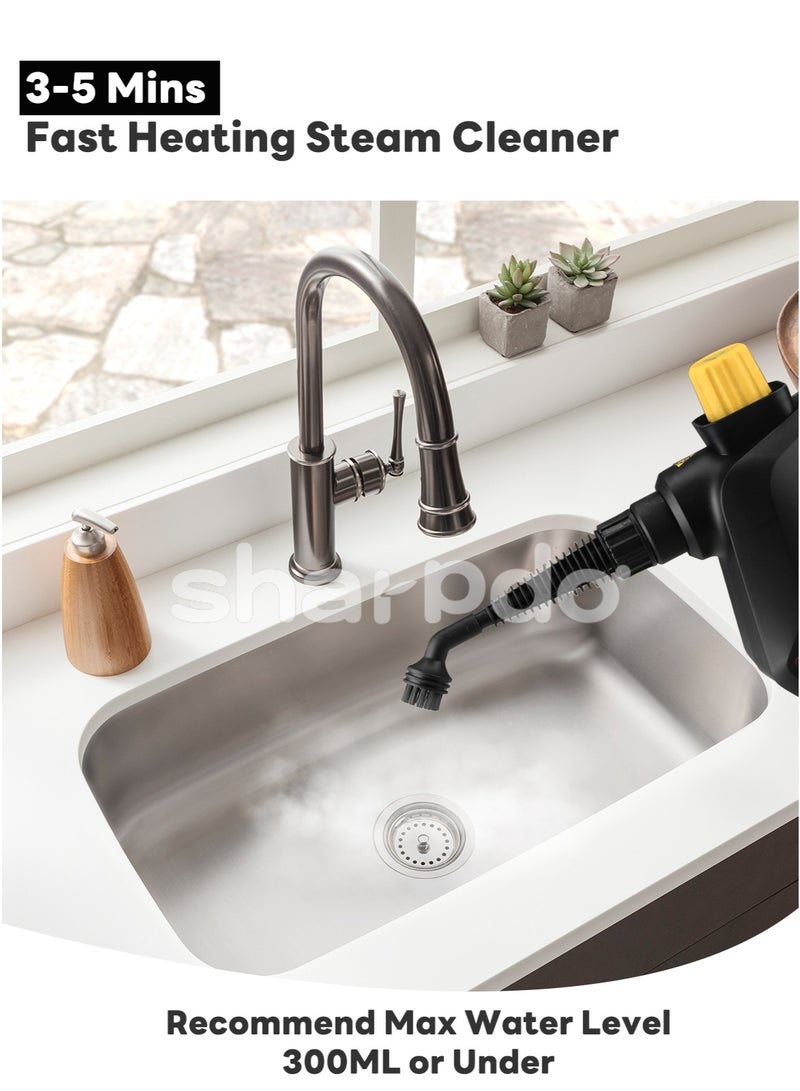 Sharpdo Handheld Pressurized Steam Cleaner with 9PCS Accessories, Multipurpose Portable Steam Cleaners Use with Safety Lock, 300ML Large Water Tank Upholstery Grout Steam Cleaner for Kitchen, Car, Floor - Image 4