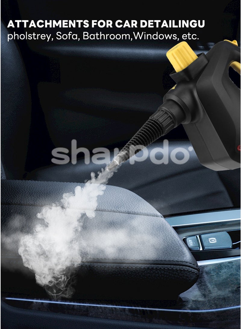 Sharpdo Handheld Pressurized Steam Cleaner with 9PCS Accessories, Multipurpose Portable Steam Cleaners Use with Safety Lock, 300ML Large Water Tank Upholstery Grout Steam Cleaner for Kitchen, Car, Floor - Image 5