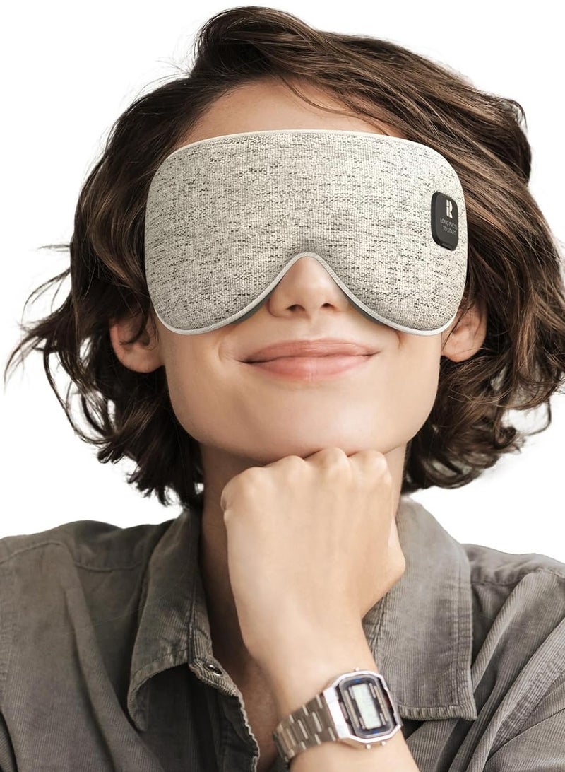 Heated Eye Mask, Mothers Day Gifts for Mom, Cordless Heat Eye Compress for Dry Eye Stye Relax Eye Strain, Electric Warm Eye Mask for Airplane Sleeping, Blackout Eye Mask for Travel (Grey) - Image 1