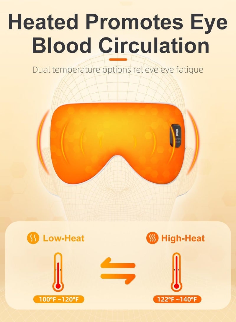 Heated Eye Mask, Mothers Day Gifts for Mom, Cordless Heat Eye Compress for Dry Eye Stye Relax Eye Strain, Electric Warm Eye Mask for Airplane Sleeping, Blackout Eye Mask for Travel (Grey) - Image 2