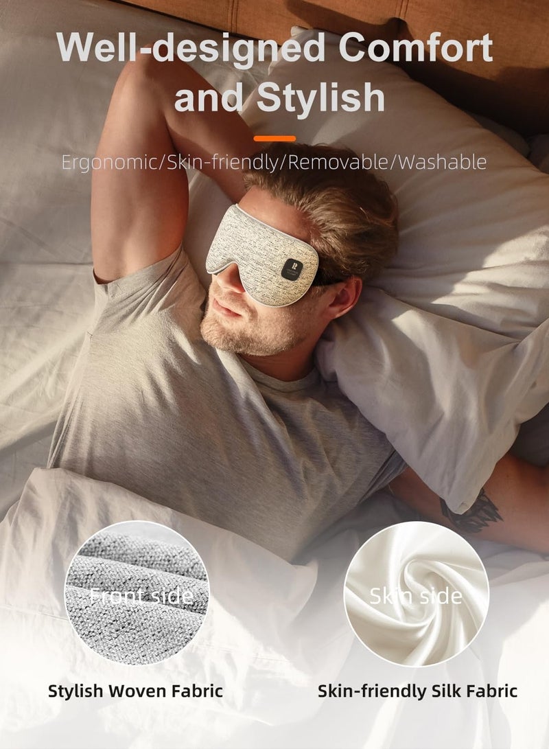 Heated Eye Mask, Mothers Day Gifts for Mom, Cordless Heat Eye Compress for Dry Eye Stye Relax Eye Strain, Electric Warm Eye Mask for Airplane Sleeping, Blackout Eye Mask for Travel (Grey) - Image 4