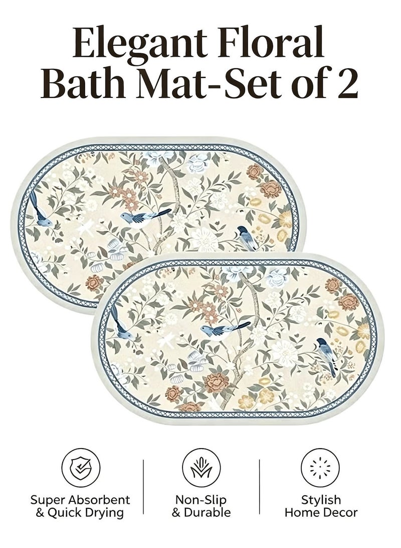 SIXPENNY 2-Pack Non-Slip Bath Mats, Bathroom Mats (60x40cm) - Quick-Drying, Highly Absorbent, Durable & Machine Washable Floor Mats for Shower, Tub, Toilet, and Bathroom Floors - Image 2