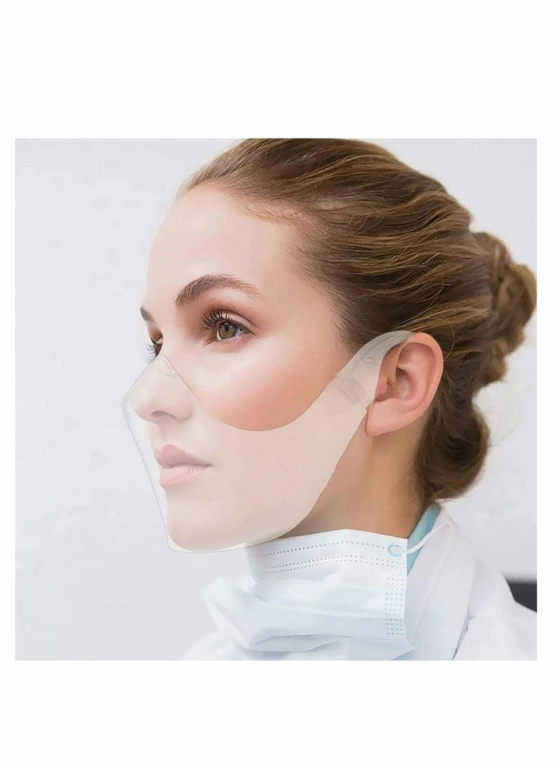 Reusable Clear Face Msaks, Durable Combine Plastic Face Schild, Easy to Clean,Protect Makeup (No Fogging 1 pcs)
