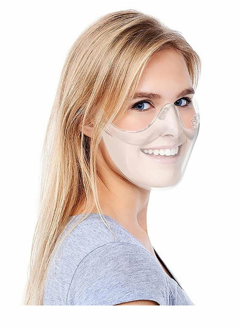 Reusable Clear Face Msaks, Durable Combine Plastic Face Schild, Easy to Clean,Protect Makeup (No Fogging 1 pcs)