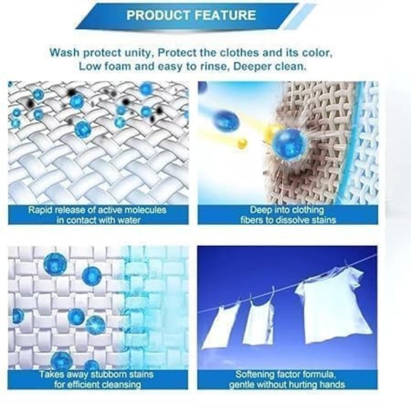 laundry pods 5 in 1 for washing machine suitable for Front/Top Load, Odor, Stain Remover, Semi-automatic Detergent pods, smart shot Laundry Cleaning Tablets (Pack of 30) - Image 5