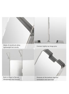 SYOSI 16 Plates Camping Stove Windshield Foldable Stove Windscreen for Camping Burner Windshield Aluminum Camp Gas Stove Wind Screen with Drawstring Bag  - Image 3