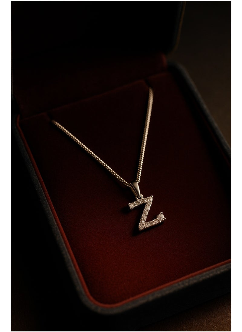 3Diamonds 3DIAMONDS Women’s Platinum-Plated Necklace with Crystal Letter “Z” Pendant  - Image 1