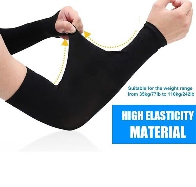PRO ACTION 2 Pair UV Protection Cooling Arm Sleeves for Men and Women, Breathable Sunblock Compression Sleeves for Golf, Basketball, Driving, Hiking and Outdoor Sports, Lightweight Stretch Arm Covers - Image 4