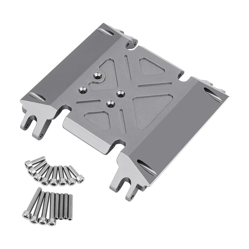 Pothyes CNC Aluminum Center Gearbox Mount Transmission Skid Plate for Axial Wraith 90018 110 RC Crawler Upgrade Part Gray - Image 3